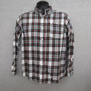 Tommy Hilifiger Mens Shirt Teen Youth's Large 16/18 Green Plaid Long Sleeve